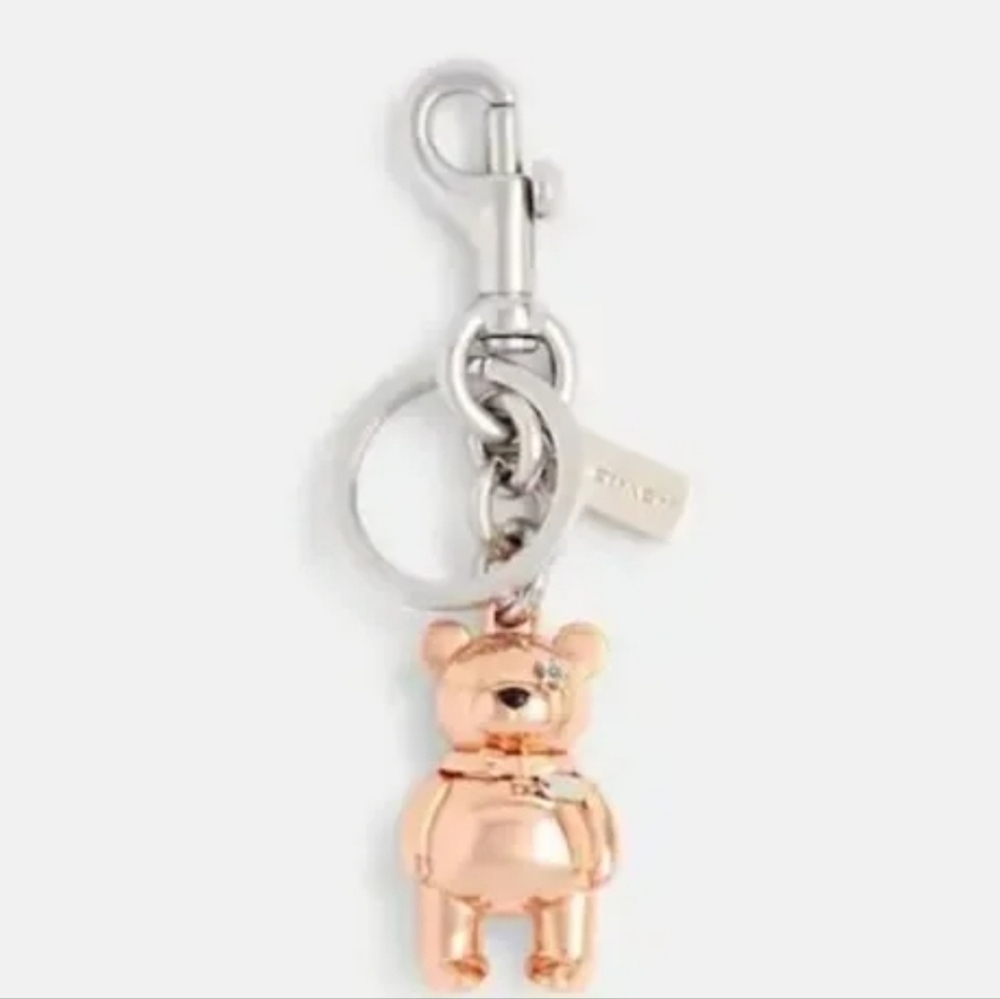 💛▪️Coach▪️ 3D Bear Bag Charm Rose Gold Or Keychain.